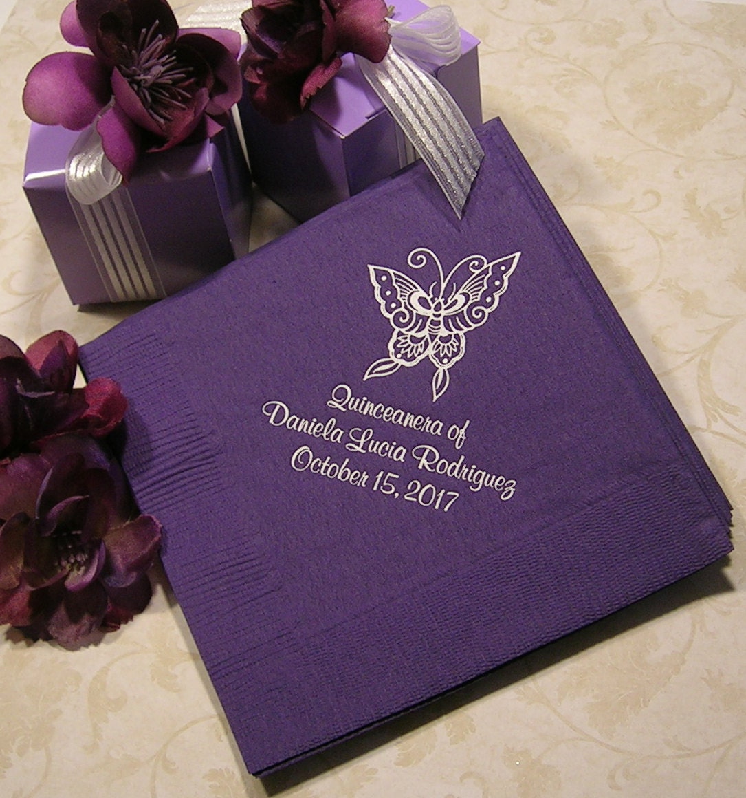 Quinceanera napkins Mis Quince Mis Quince Anos personalized