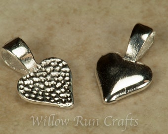 200 Small Silver Plated Heart Bails (07-06-310)