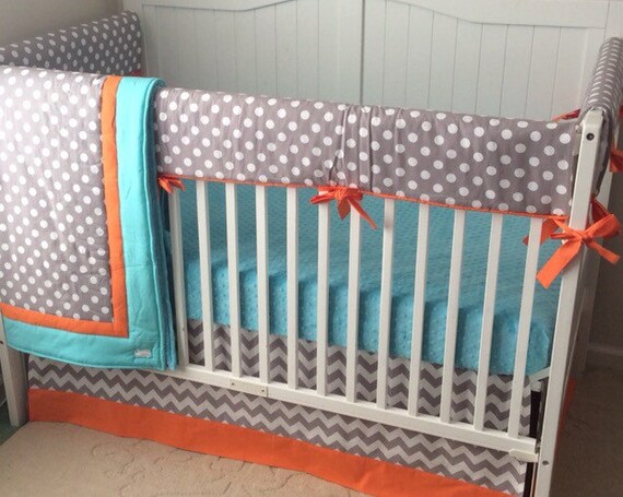 orange crib bedding