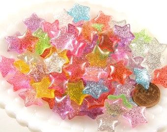 15mm Candy Star Resin Cabochons - 14 pc set