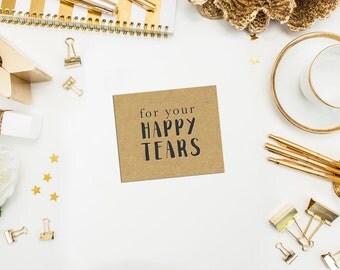 For Your Happy Tears Stickers. 2 x 1.75" stickers. Wedding Sticker. Tissue Bag Sticker. Wedding Ceremony Sticker. Ceremony Tissue Bag.