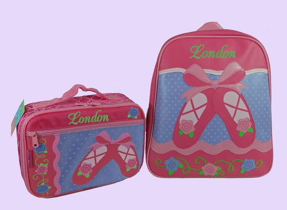 Child's Personalized Stephen Joseph GoGo BALLET SHOES Themed Backpack and Lunchbox School Set-Monogramming Included In Price
