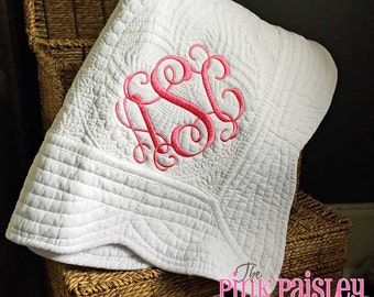 Personalized Baby Blanket | Monogrammed Baby Quilt | Boy and Girl Baby Blanket | Baby Shower Gift | Keepsake Gift