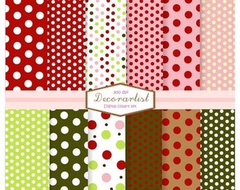 ON SALE Digital christmas paper, Digital paper, Christmas paper , Set of 12 digital sheets, Download and print