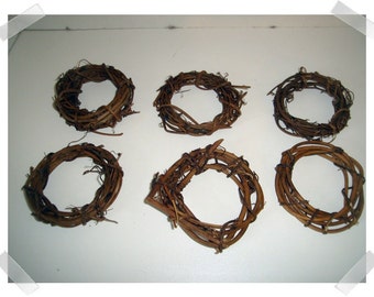Set of 6 Vine Wreaths/4 inches/Craft Supplies*