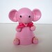 Pink Elephant Flowerpot Bell Ornament