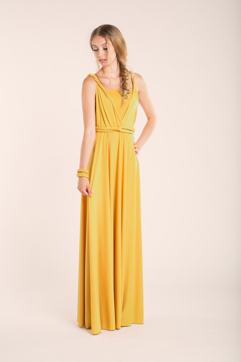 mustard formal gown