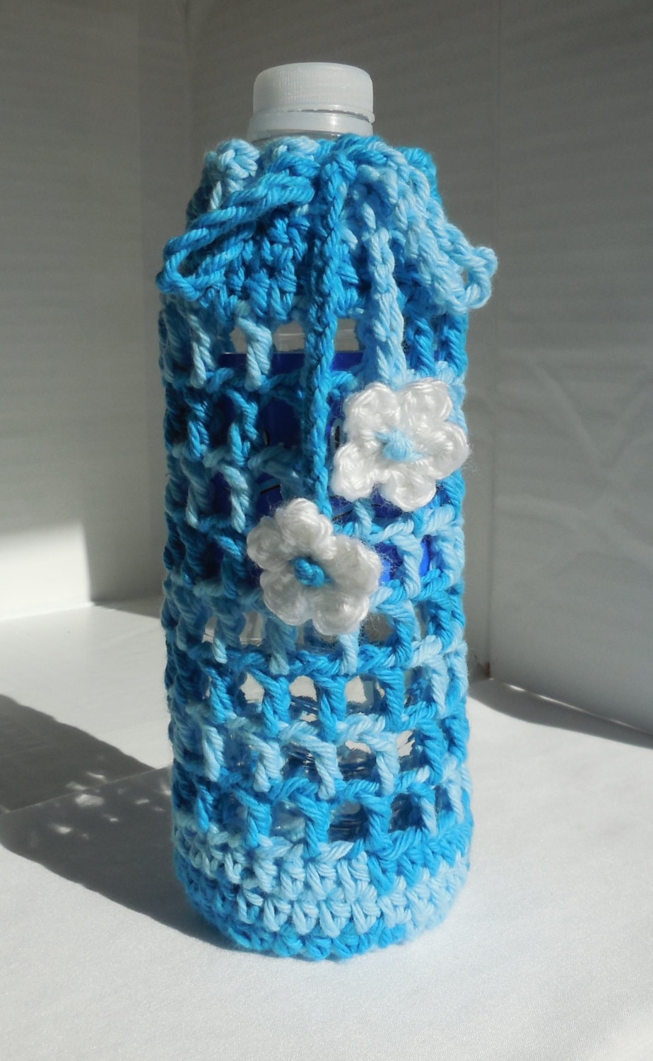 Ocean Crochet Water Bottle Holder or Cozy by karnivalofkrafts