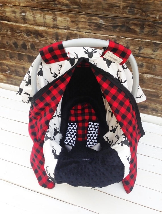 Boy Car Seat Cover/ Car Seat Canopy Custom Gift Sets