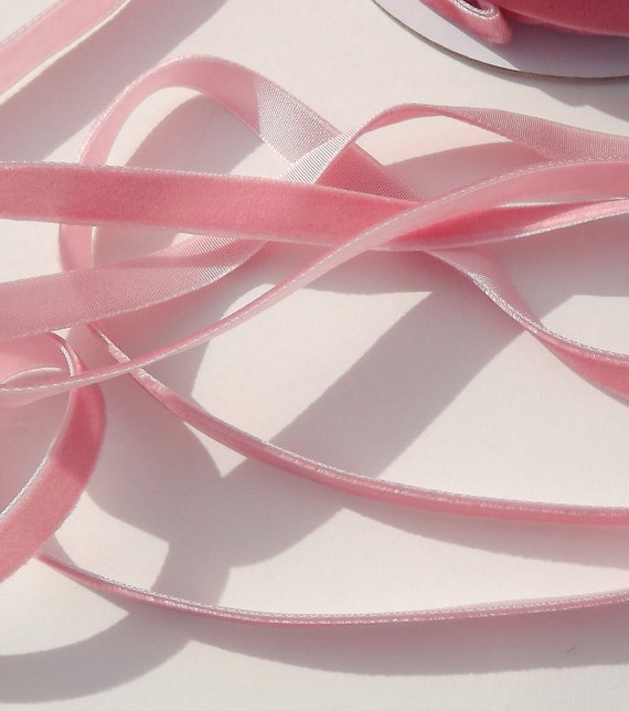 Velvet Pink Velvet Ribbon 3/8 inch wide 1 yard