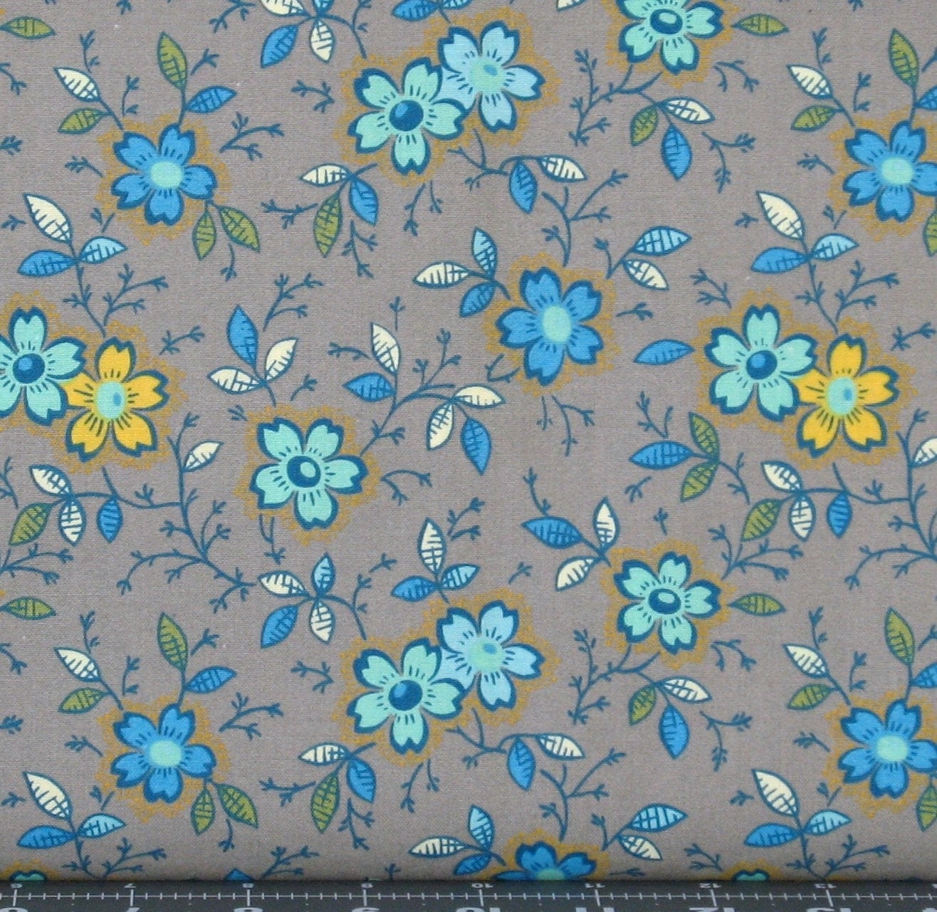 Happy in Gray Cotton Quilt Fabric for Sale Marshall Dry