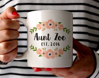 Pregnancy Reveal to Aunt Pregnancy Announcement to Aunt New Aunt Gift Aunt Mug Gift Sister Personalized Pregnancy Reveal Ideas Mugs