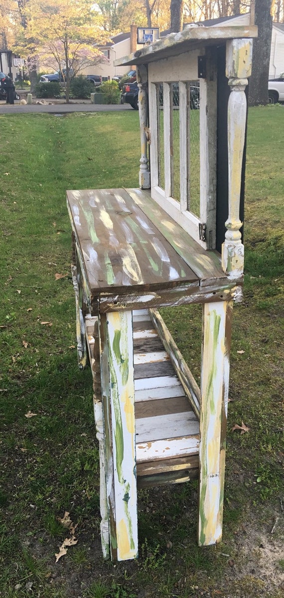 Shabby Chic Potting Bench CUSTOM ORDER by MontageDecor on Etsy