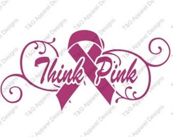 Breast Cancer Awareness Ribbon T-Shirt - Think Pink - Limited Quantity - Sizes XS-4XL