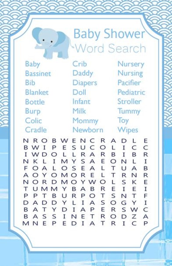 Word Search Baby Shower Baby Shower Crossword I Know That Babies Are Born Year Round But It