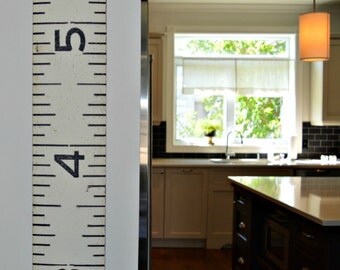 The Brimfield Growth Chart: oversized giant canvas industrial-look keepsake that is a vintage wooden ruler reproduction
