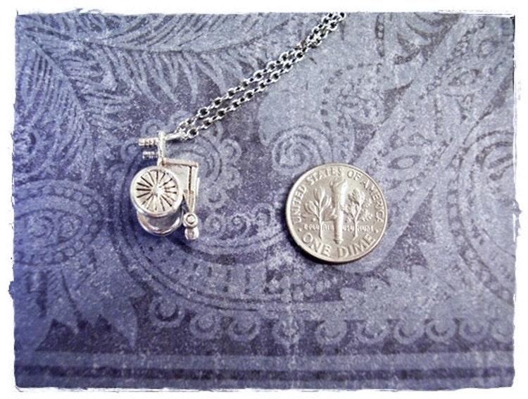 Silver Wheelchair Necklace Silver Pewter by EvelynMaeCreations