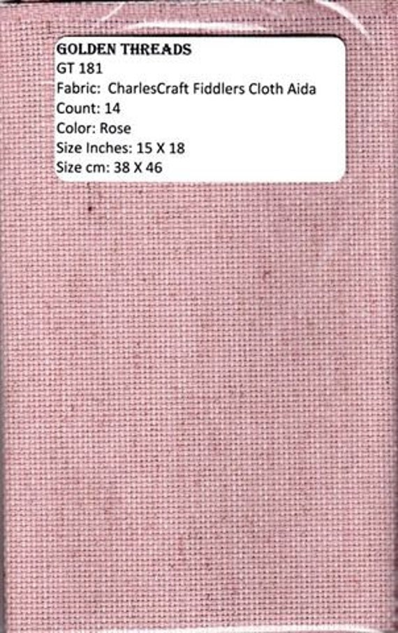 GT181 Charles Craft Fiddlers Aida Cloth 14 Count Rose