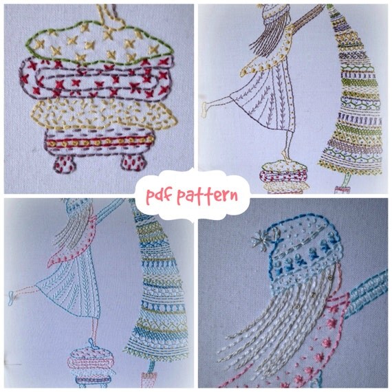 putting up the tree hand embroidery pattern pdf
