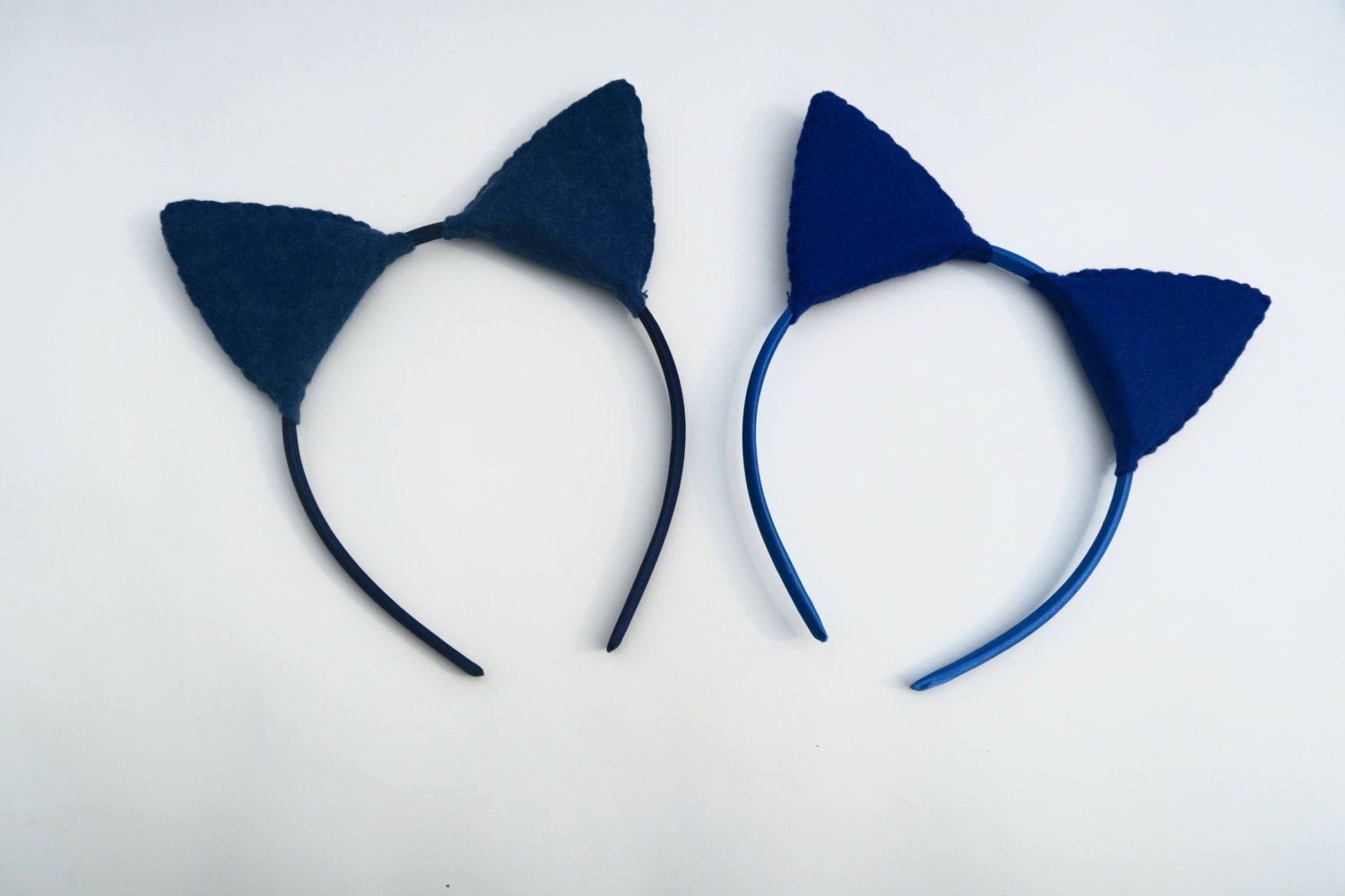 Wool Felt Blue Cat Plush Ears Headband by TheThreadHouse on Etsy