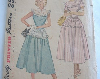 Simplicity 2498, Teen-Age One-Piece Dress, Size 12, Bust 30, 1950s
