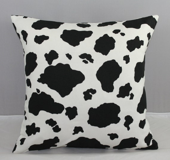Pillow Cover Cow/ Animal Print in black and white 16x16