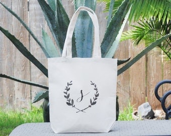 Personalized Eco Friendly Custom Lowercase Letter S Medium Canvas Reusable Gift Bag, Wedding Welcome Bag, Bridesmaid Bag, Wedding Bag