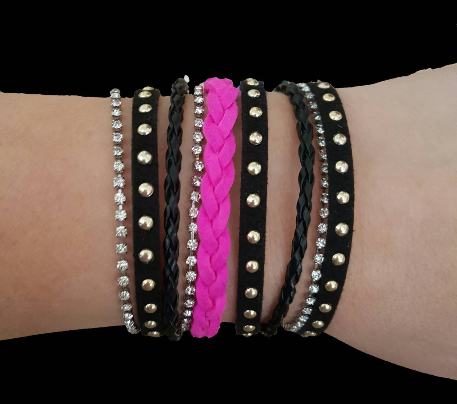 Leather bracelet Customizable suede bracelet one by rebelborn2012