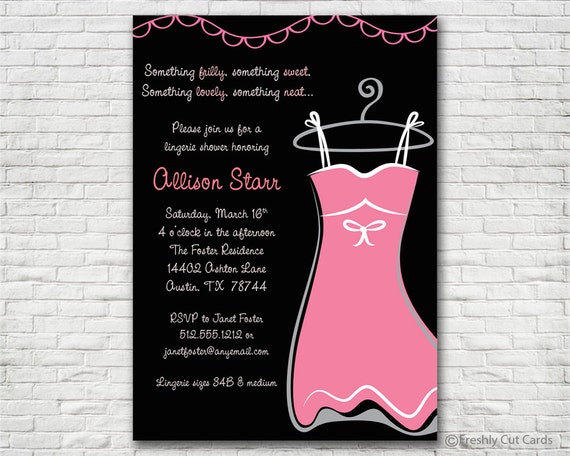 Printable Lingerie Shower Invitation - Printable or Printed (w/ FREE Envelopes) Il_570xn