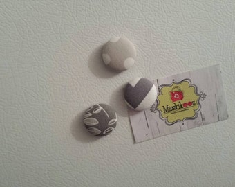 Kit de 3 aimants gris tissus récupérés