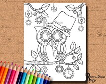 Unique owl doodles related items | Etsy