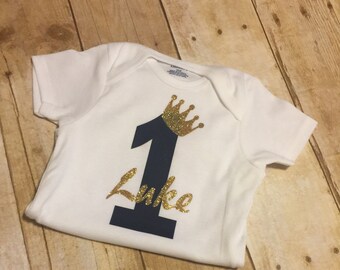 Custom Boys little prince1st Birthday onesie