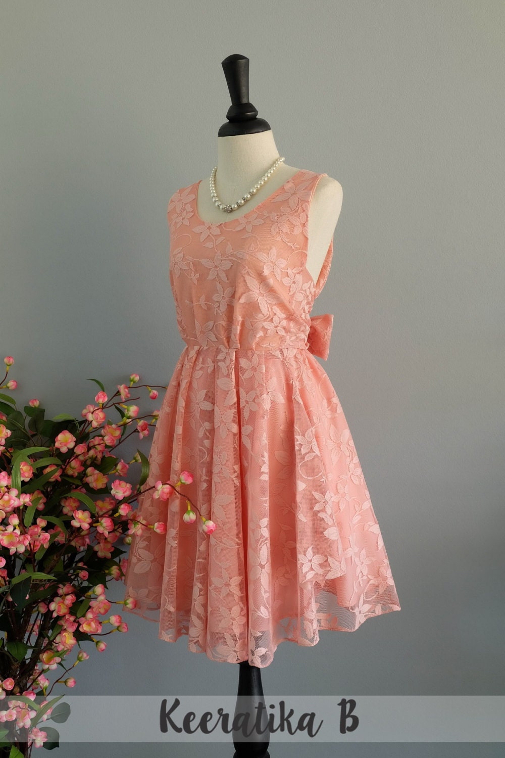 Peach dress peach lace dress peach party dress peach prom
