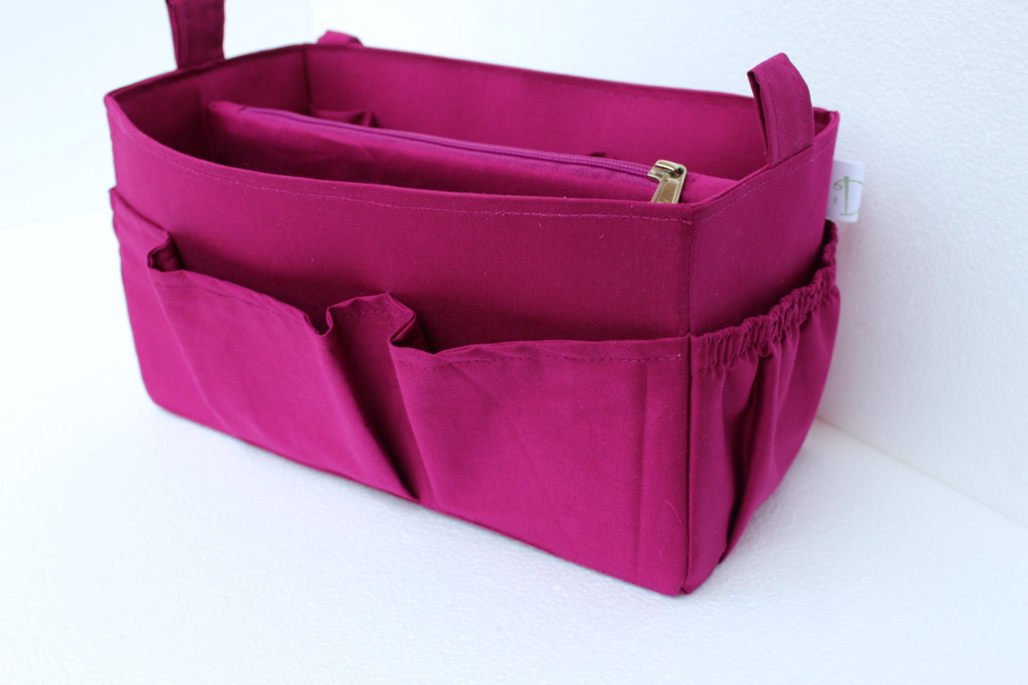 Large Bag organizer Purse organizer insert in Purple fabric