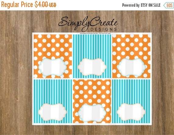 SALE Goldfish Food Labels Printable BLANK Food Labels 8.5x11 Jpeg DIGITAL File Il_570xn