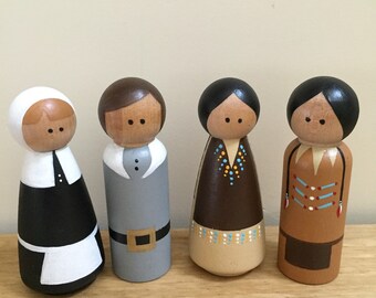 Thanksgiving peg dolls