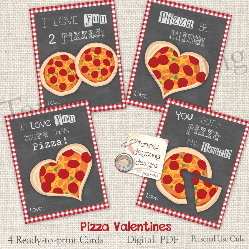 Unique 40 Pizza Valentine Card