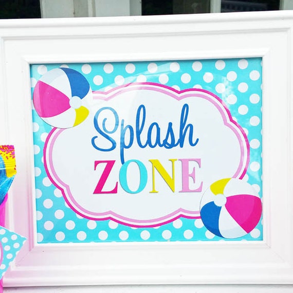 Splash Zone 8x10 Sign Printable INSTANT DOWNLOAD