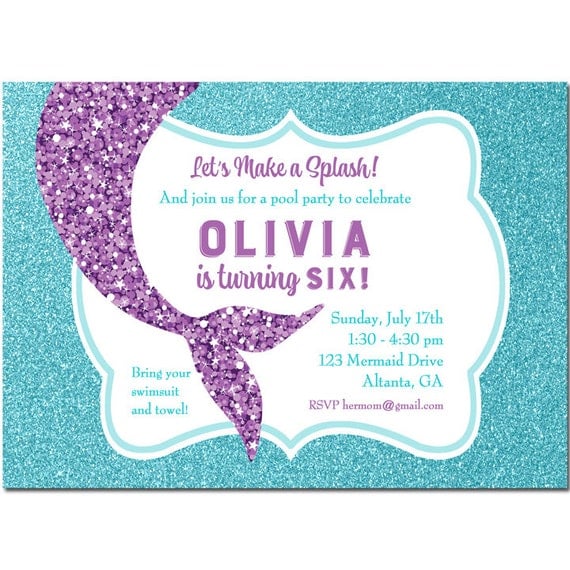 Mermaid Party Invitations Printable Free 10