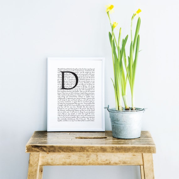 Valentines Day Gift. Wedding Vows Keepsake Print for Newlyweds & Anniversaries - Love at First Sight Il_570xn
