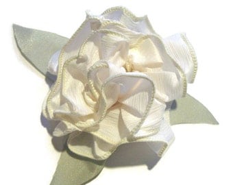 Alaina Hair Ribbon Bow Pin / Handmade Floral Ribbon Choker / Fashion Accessory