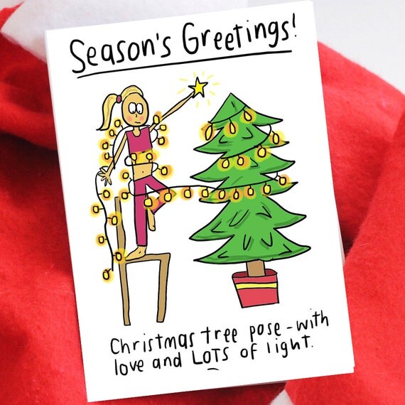 Christmas Tree Yoga Pose Christmas Card for Yogis and Yoga