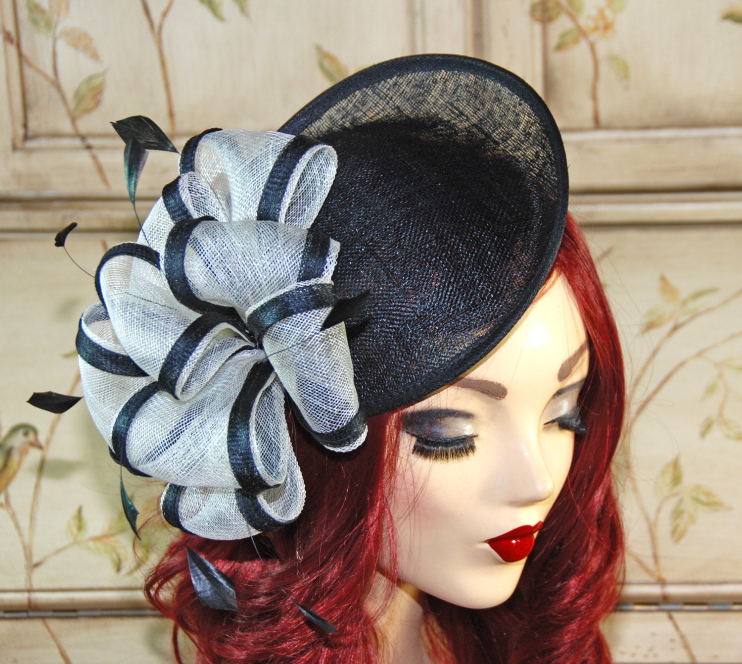 Black Fascinator Hat British Tea Party Fascinator Hat