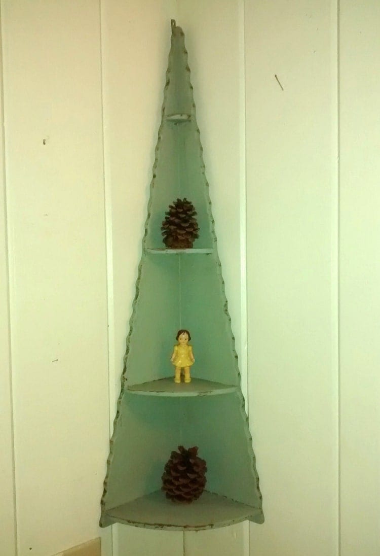 Antique Pine Tree Corner Shelf Christmas Winter by thelongacreflea