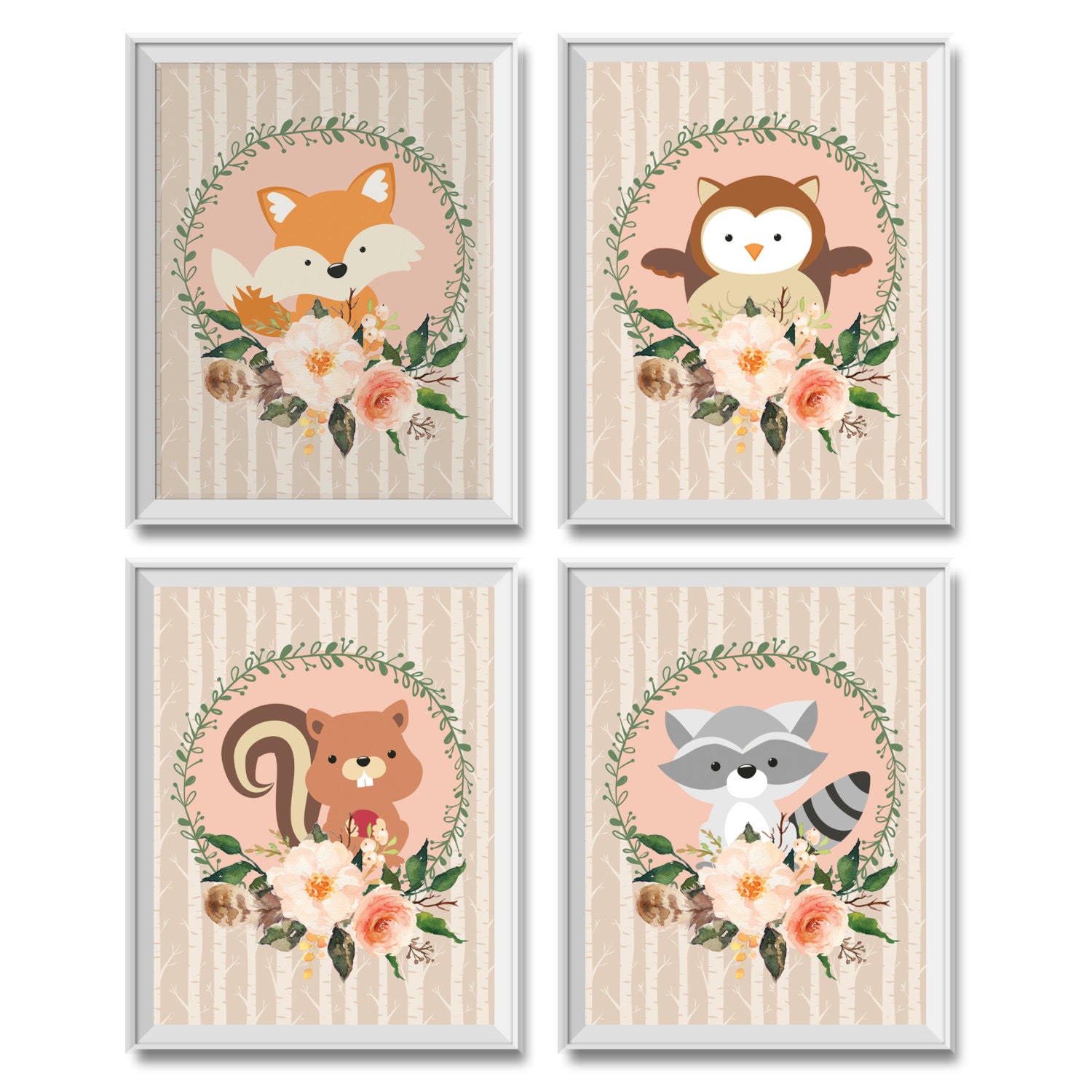 Woodland Nursery Decor Girl Woodland Animals Nursery Decor