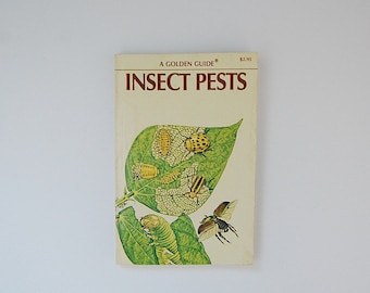 Insects Book, Field Guide to Insects Pests, Entomology, A Vintage Golden Guide Book, Illustrated Bugs