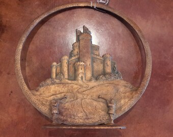 Antique Cast Iron Tower Mfg Speaker 1920's Bronze Tone Castle Cone Tube Radio Speaker Rare Find