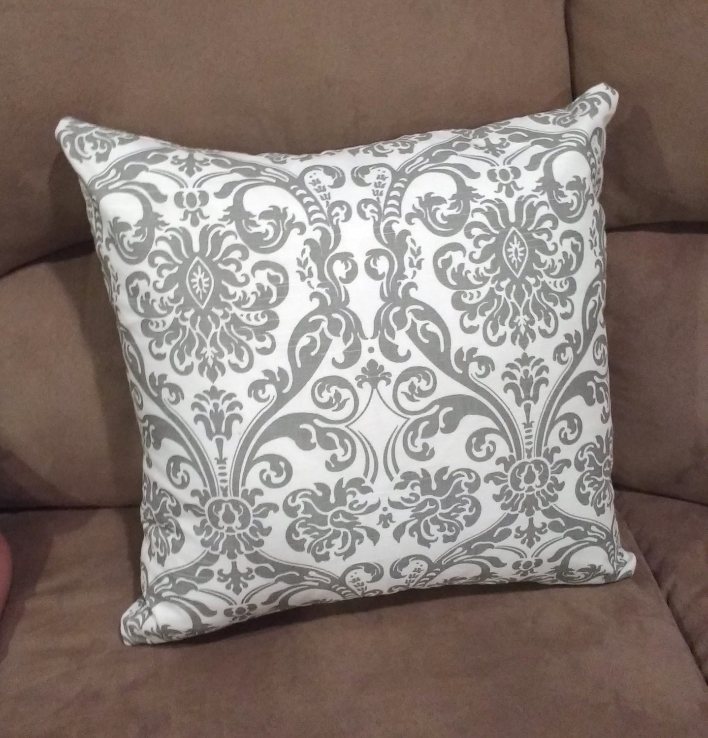 SERENITY Throw Pillow 18x18 inches Aqua Home Decor Gray Grey