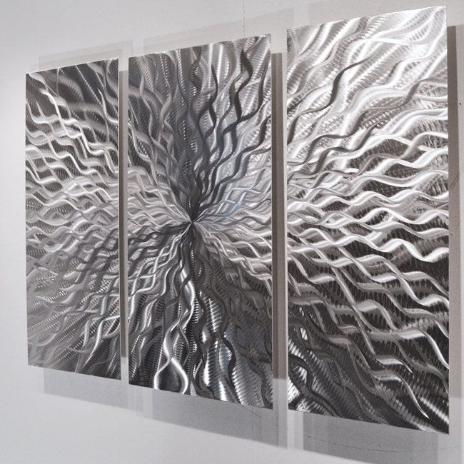 Silver Wall Art Panels Metal Aluminum Art Sculpture by DV8Studio