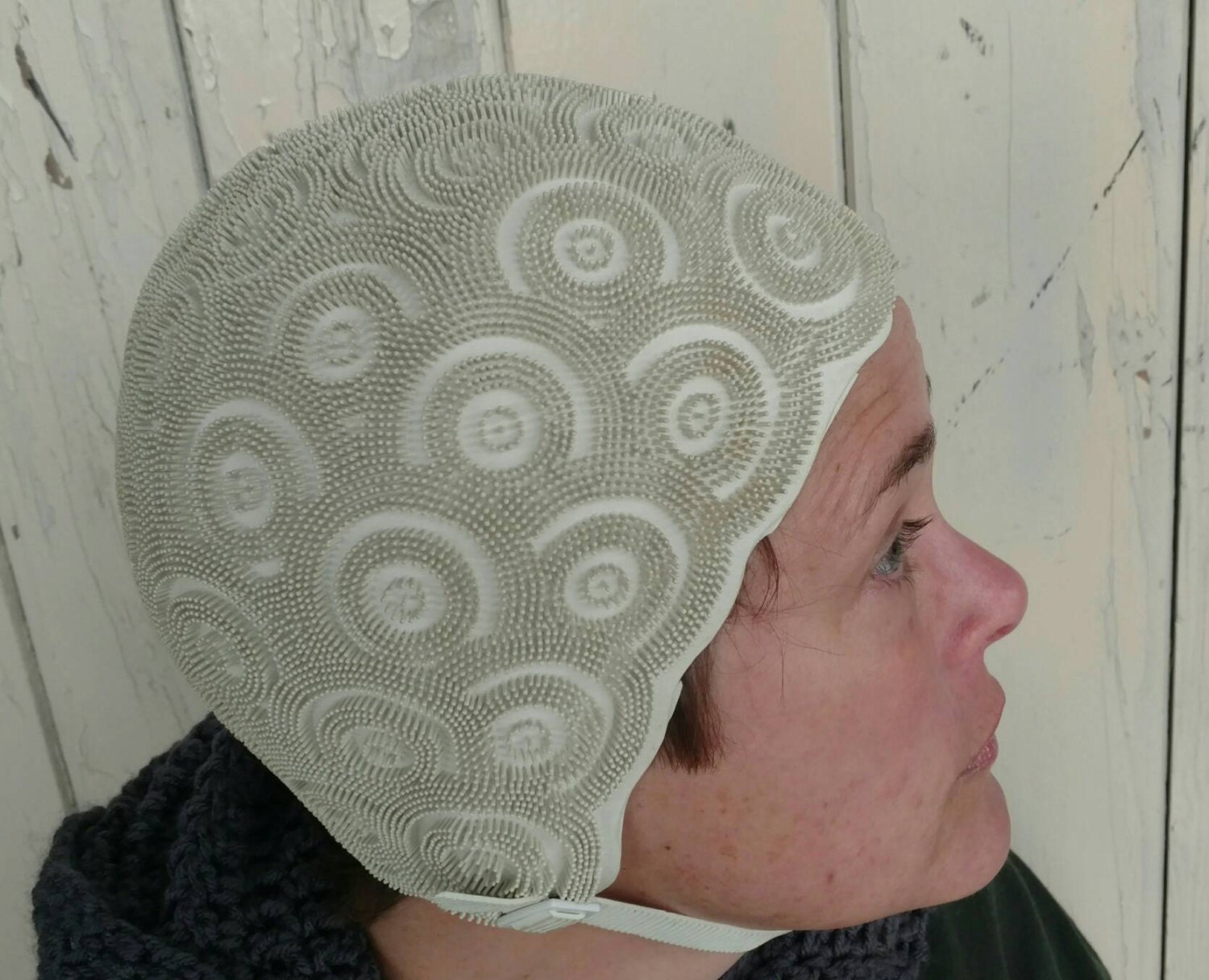 Mid Century White Swim Cap Vintage Kleinert's Bathing